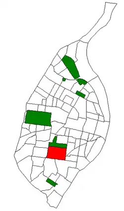 Location (red) of Tower Grove South within St. Louis