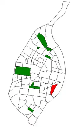 Location (red) of Soulard within St. Louis