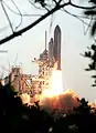 STS-105 launches from Kennedy Space Center, 10 August 2001.