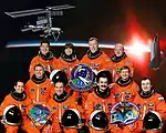 STS-108 crew with ISS Expedition 3 and 4 crews