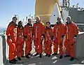 Atop the launch pad tower for STS-131