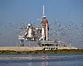 Atlantis on its launchpad