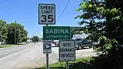 Sabina corporation limit sign