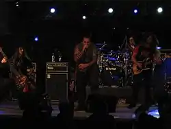 Sadist performing in 2008.From left to right: Andy, Trevor, Alessio, Tommy