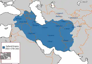 Extent of Shia rule under the Safavid dynasty