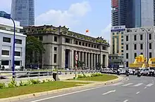 French colonial style with Angkorian elements: Banque de l'Indochine (now State Bank of Vietnam) building, Ho Chi Minh City, Vietnam, by Felix Dumail, 1929.