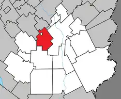 Location within Beauce-Sartigan RCM.