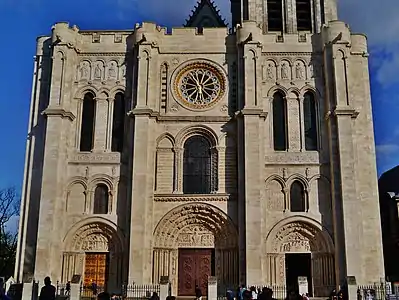 Detail of the west front (12th c.) restored 1839