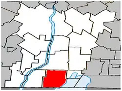 Location within Le Haut-Richelieu RCM