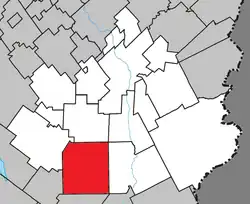 Location within Beauce-Sartigan RCM.