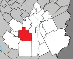 Location within Beauce-Sartigan RCM.