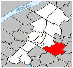 Location within La Vallée-du-Richelieu RCM