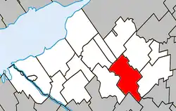 Location within Nicolet-Yamaska RCM.