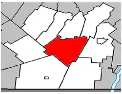 Location within Les Jardins-de-Napierville RCM.