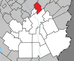 Location within Beauce-Sartigan RCM.