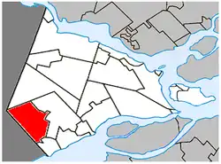 Location within Vaudreuil-Soulanges RCM