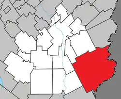 Location within Beauce-Sartigan RCM.