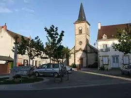 The church and surroundings in Saint-Bérain-sur-Dheune