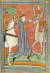 Saint Eustace, from a 13th-century English manuscript.