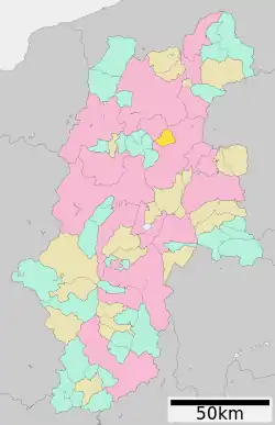 Location of Sakaki in Nagano Prefecture