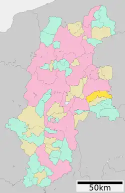 Location of Sakuho in Nagano Prefecture