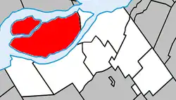 Location within Beauharnois-Salaberry RCM