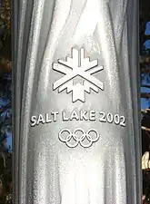 Close-up of the 2002 Winter Olympic torch