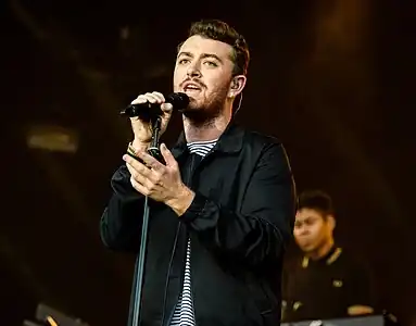 Sam Smith, a photograph from the Lollapalooza concert held in 2015