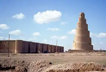 Islamic spiral design of the Great Mosque of Samarra, Samarra, Iraq, unknown architect, c.851