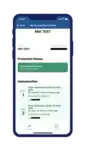 A sample of a valid vaccination passport in Quebec using the VaxiCode app