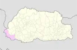 Map of Samtse district in Bhutan