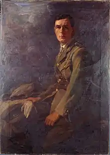 a formal painting of a man in a military uniform