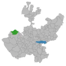 Location of the municipality in Jalisco