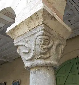 Column capital at Saint-Génis-des-Fontaines Abbey in the Pyrenees (1019–1020)