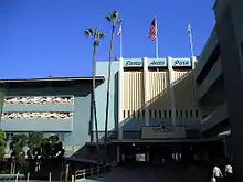 Art deco entrance to Santa Anita's grandstands