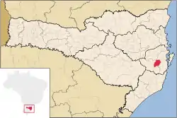 Location of Águas Mornas