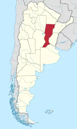 Location of Santa Fe Province within Argentina