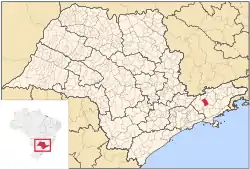 Location in the state of São Paulo and Brazil