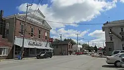 Looking east at the intersection of Broadway Street and Main Street (Ohio State Route 134) in Sardinia