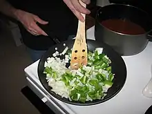 Sautéing onions and peppers