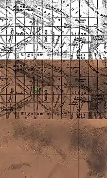 Maps of Mars - old and new - Gale is noted in the middle of the image