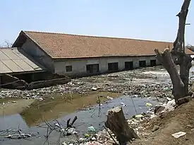 School destroyed by mud flow.