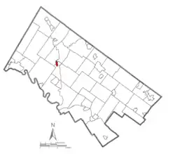 Location of Schwenksville in Montgomery County, Pennsylvania