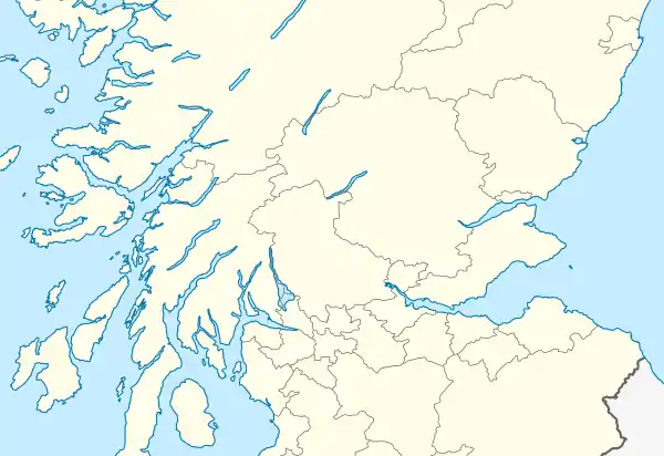 Map of Scotland showing the locations of Aberdeen and Glasgow