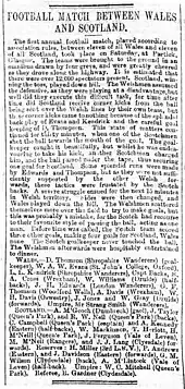 A newspaper clipping of a match report