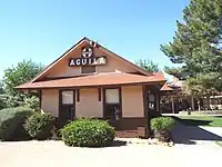 The Aguila Depot, built in 1907 by the Santa Fe, Prescott and Phoenix Railway