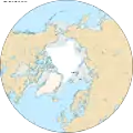 Change in extent of the Arctic Sea ice between April and August, in 2013