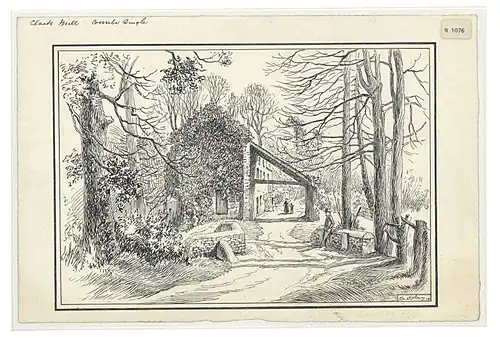 Clack Mill.  Pen drawing by Samuel Loxton, c.1900.  Picture credit: Bristol Reference Library.