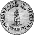 The original seal of Kentucky from a document c. 1800