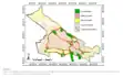 Map showing green space in Tabriz